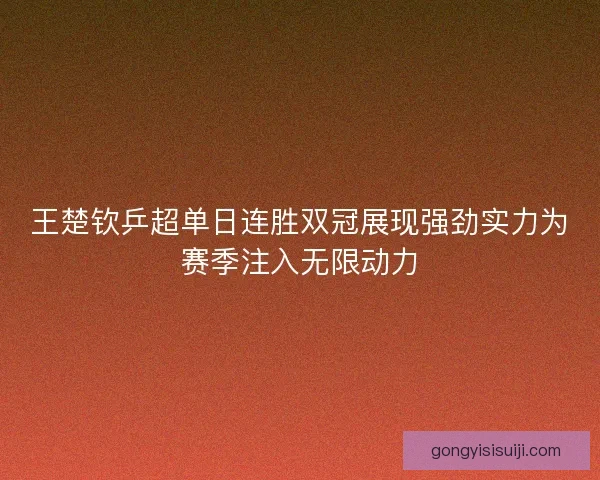 王楚钦乒超单日连胜双冠展现强劲实力为赛季注入无限动力